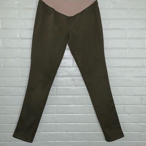 Small Olive Green High Waisted Maternity Skinny Jeans